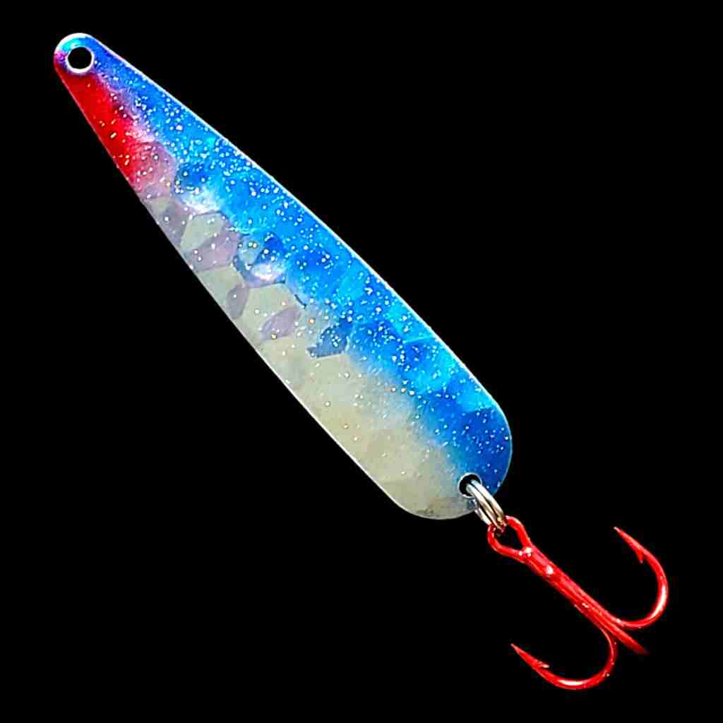 Blue Shiner Trolling Flutter Spoon.