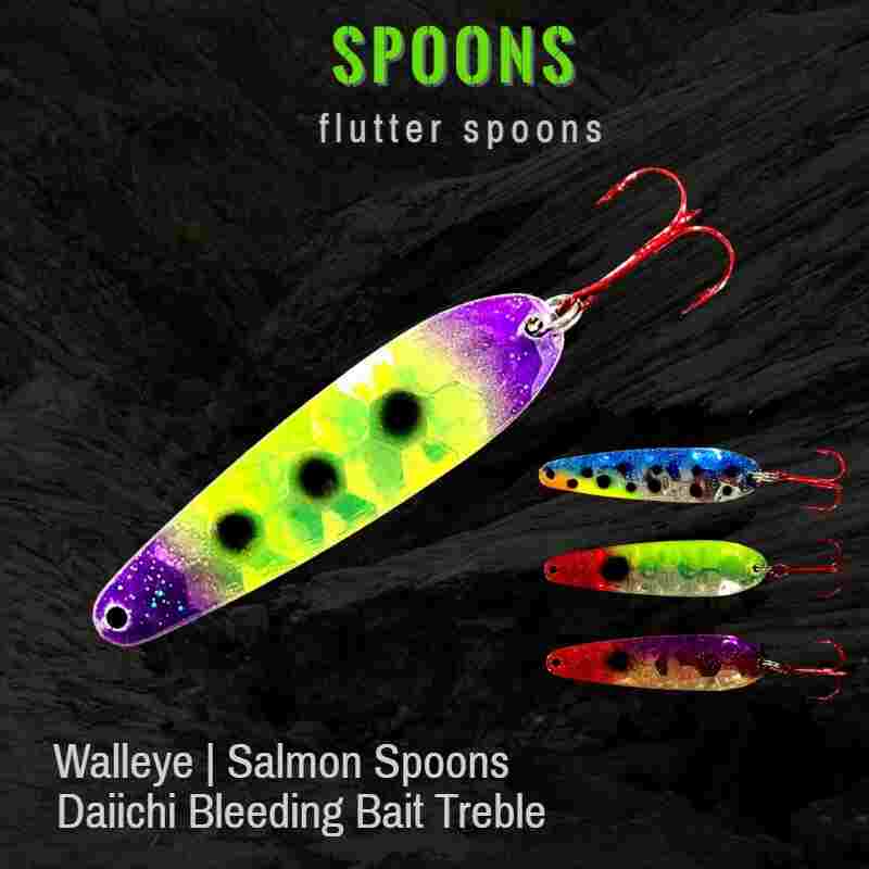 Bago Lures Walleye Flutter Spoons.
