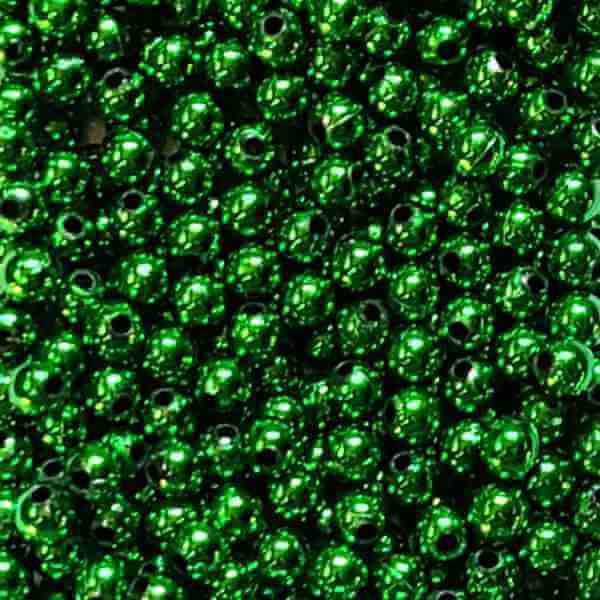 Metallic Green Beads 6mm (100 per Pack)