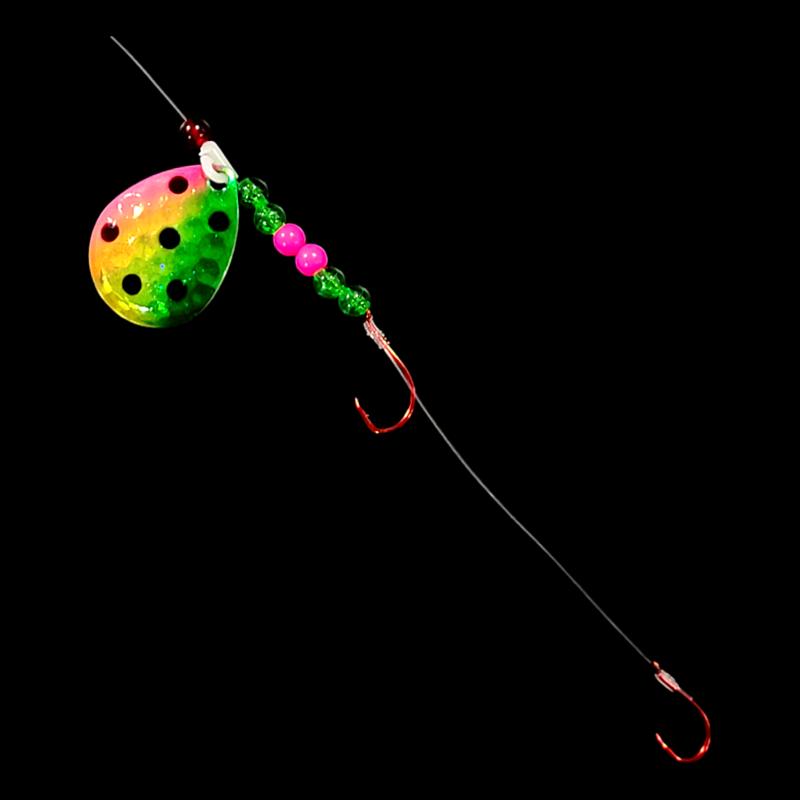 Bago Lures Antifreeze Watermelon Walleye Whisperer Crawler Harness.