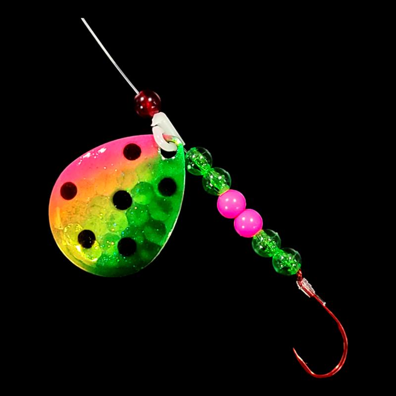 Bago Lures Antifreeze Watermelon Walleye Whisperer Spinner Rig.