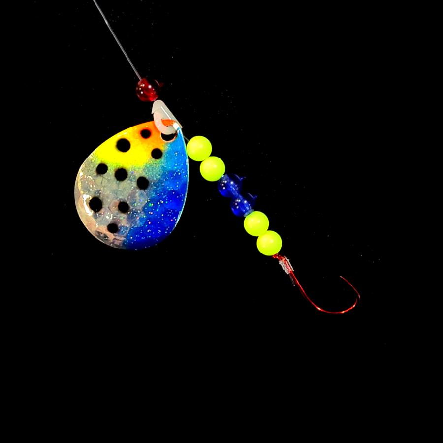 Bago Lures Blue Huckleberry Walleye Whisperer Spinner Rig.