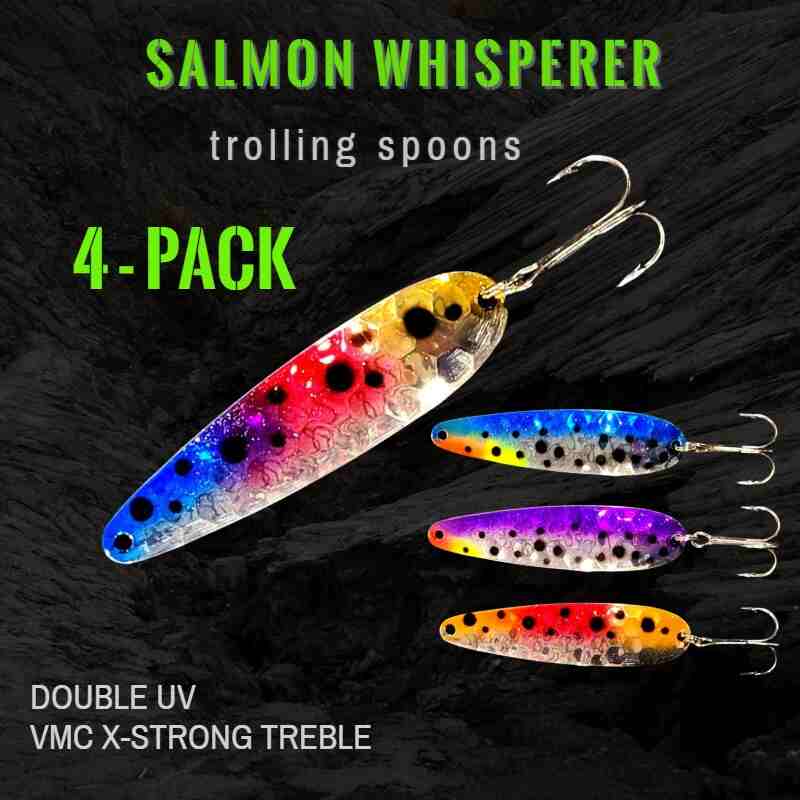 Double UV Salmon Whisperer Spoons 4 Pack