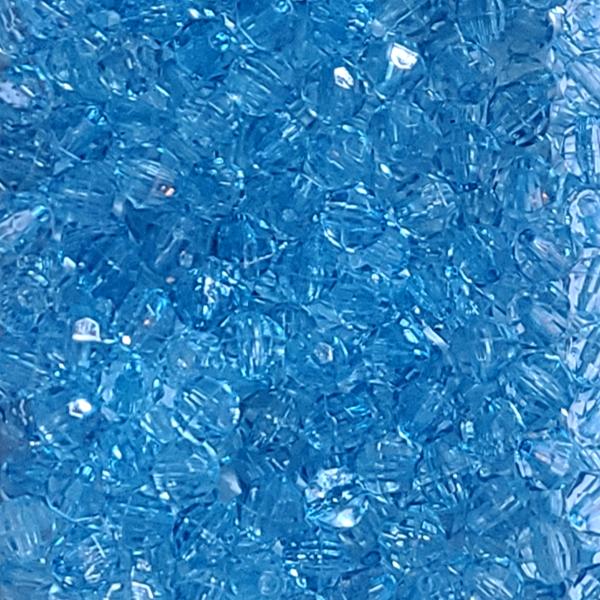 6mm Faceted Light Blue Fishing Beads.