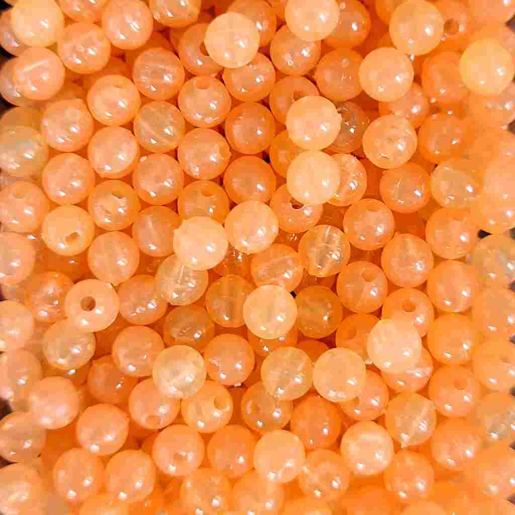 Bago Lures 6mm glow orange round beads.