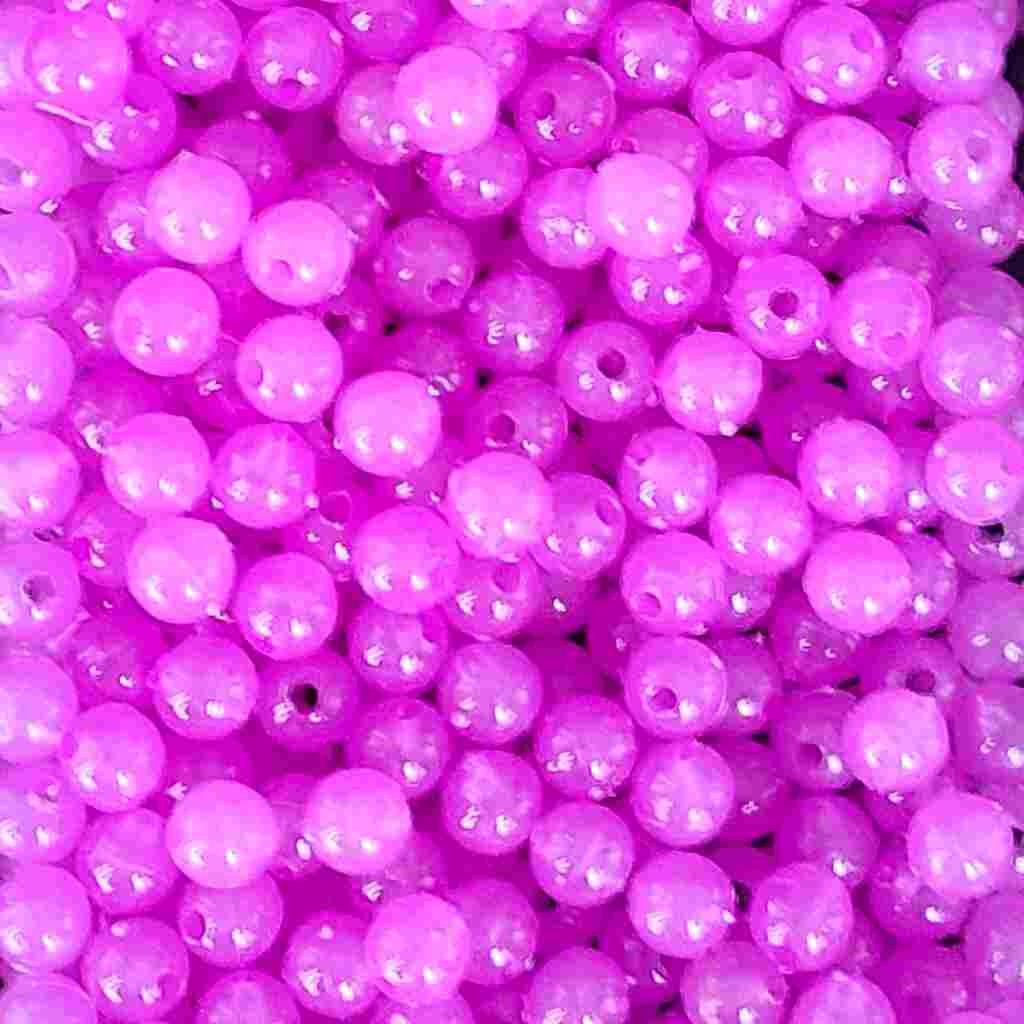 Bago Lures 6mm Glow Purple Round Beads.