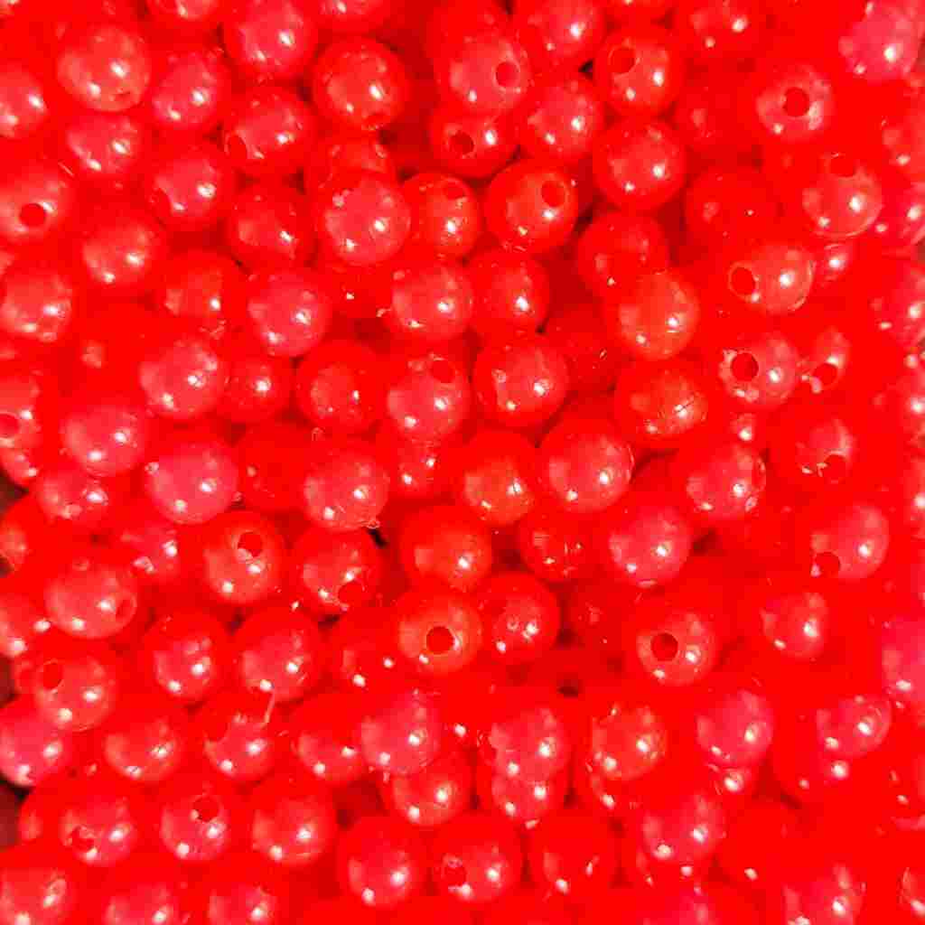 Bago Lures 6mm glow red round beads.