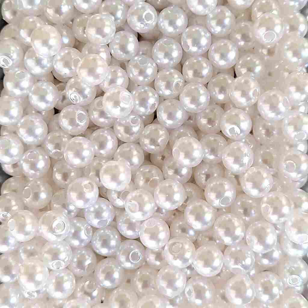 Bago Lures 6mm pearl white round beads.