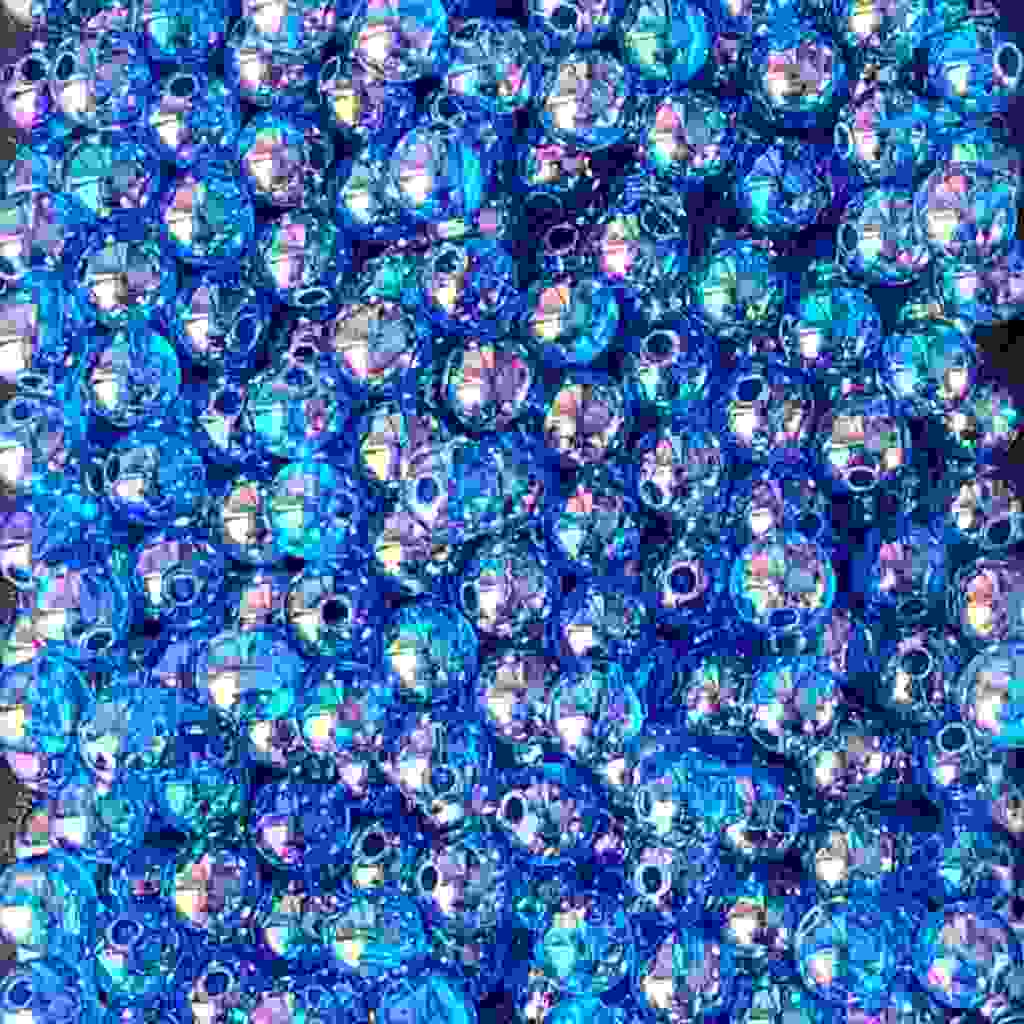 Bago Lures 6mm Solid Iridescent blue round beads.
