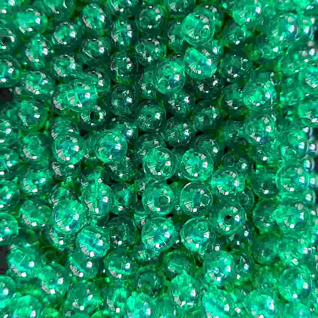 Bago Lures 6mm transparent dark green round beads.