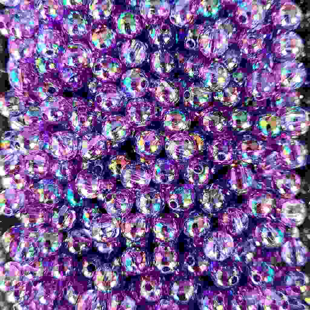 Bago Lures 6mm transparent iridescent purple beads.