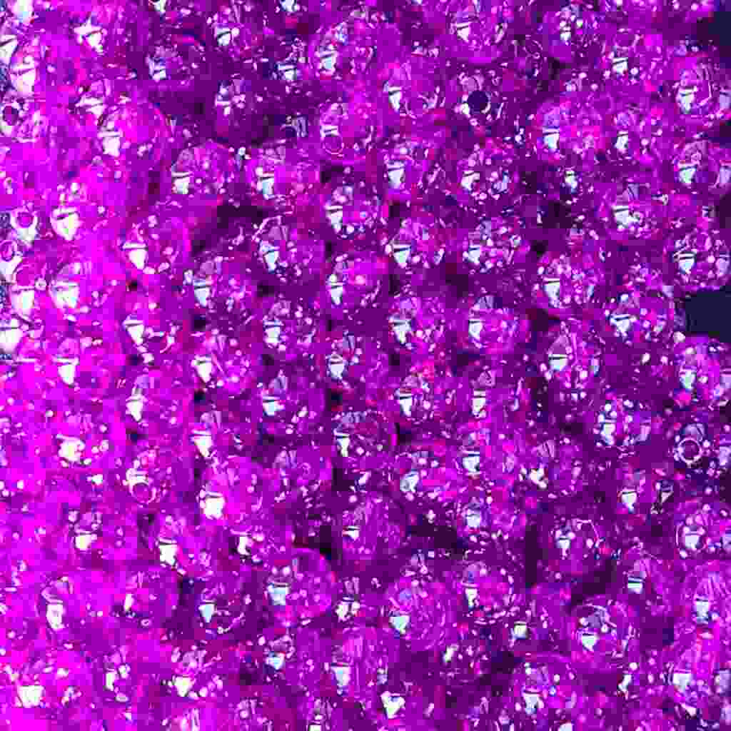 Bago Lures 6mm transparent purple sparkle round beads.