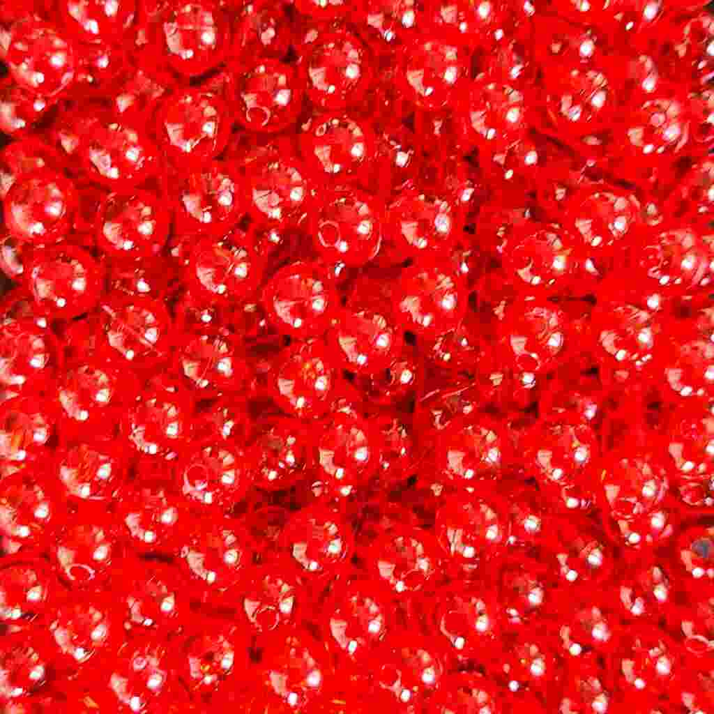 Bago Lures 6mm transparent Ruby Red round beads.