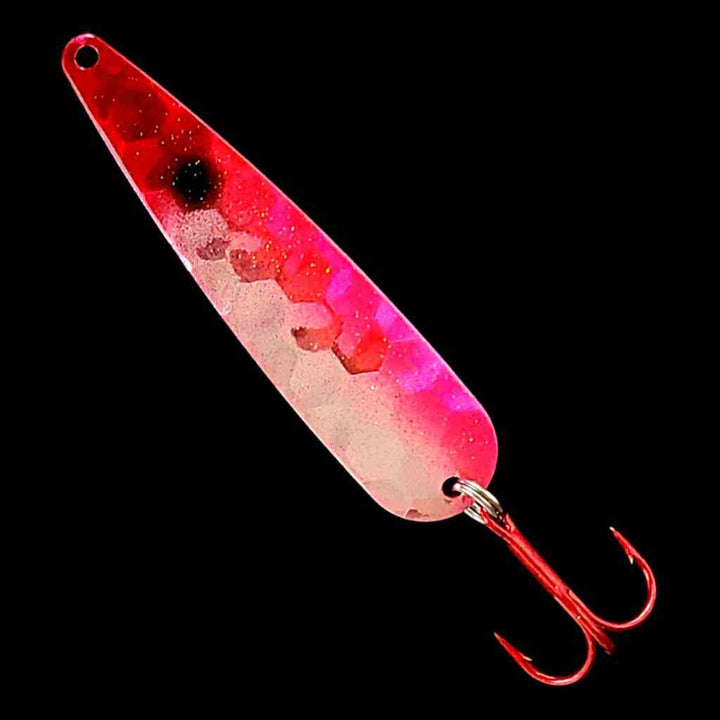 Antifreeze Pink Clown Trolling Flutter Spoon.