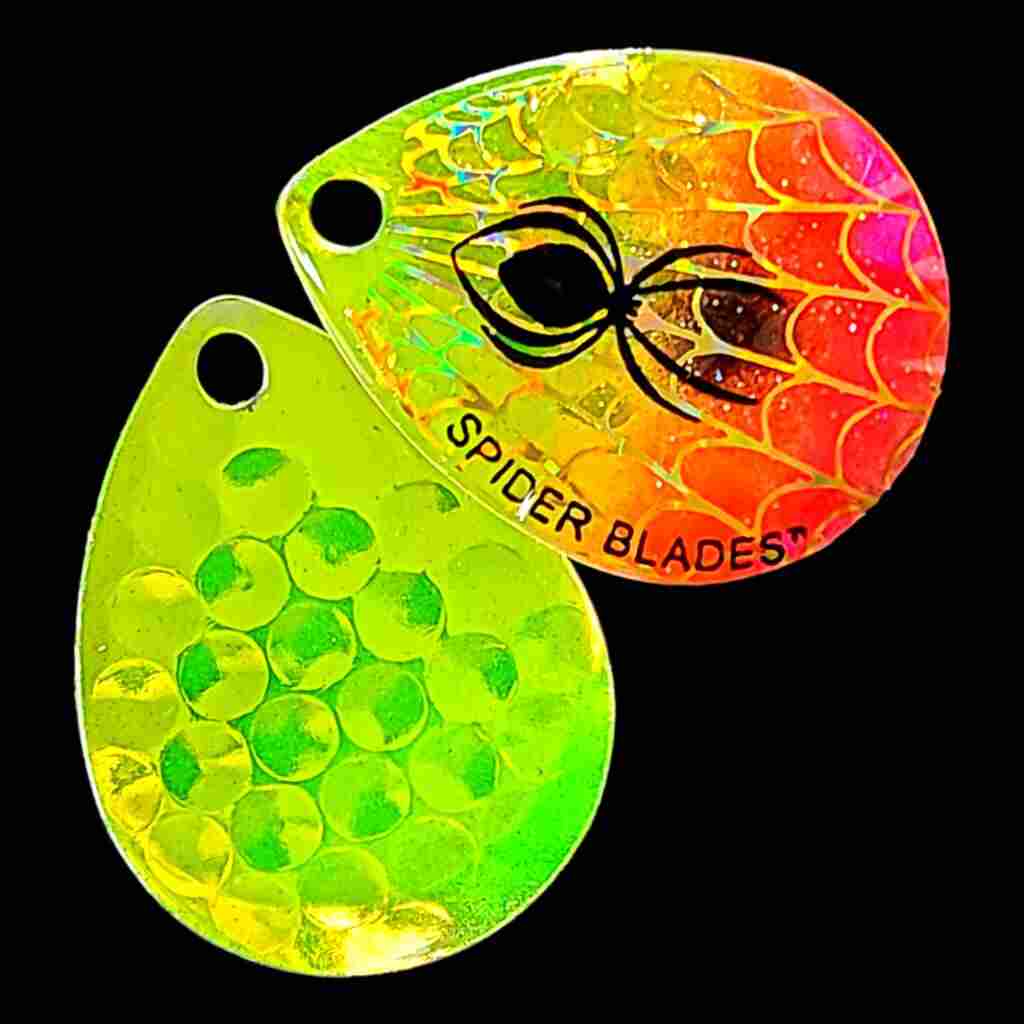 Bago Lures Antifreeze Pink Deep Cup Colorado Blade with antifreeze back.