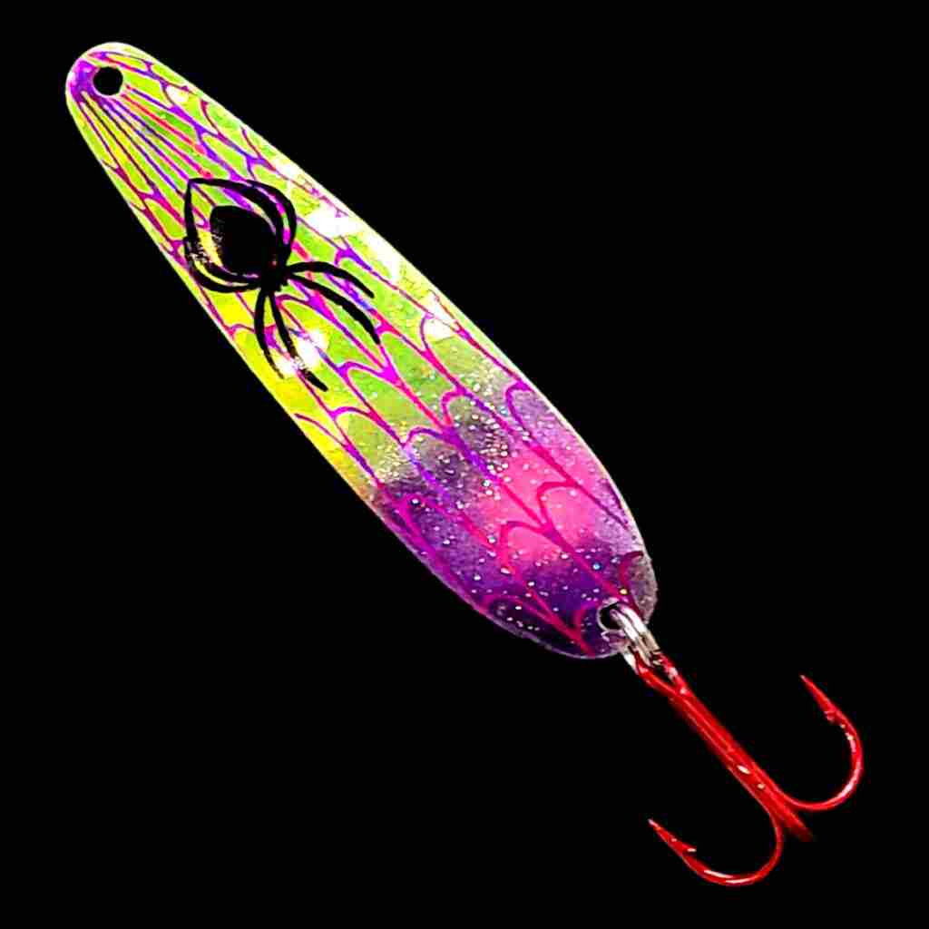 Bago Lures Antifreeze Purple Flutter Spoon.