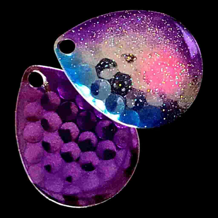 Bago Special Walleye Whisperer Deep Cup Colorado Blade with purple back.