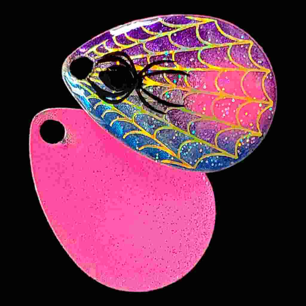 Bago Lures Bago Special size 3 Colorado Blade with hot pink back.