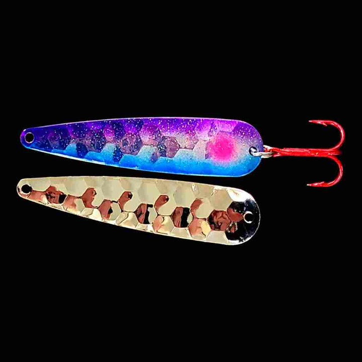 Bago Special trolling flutter spoon with nickel back.