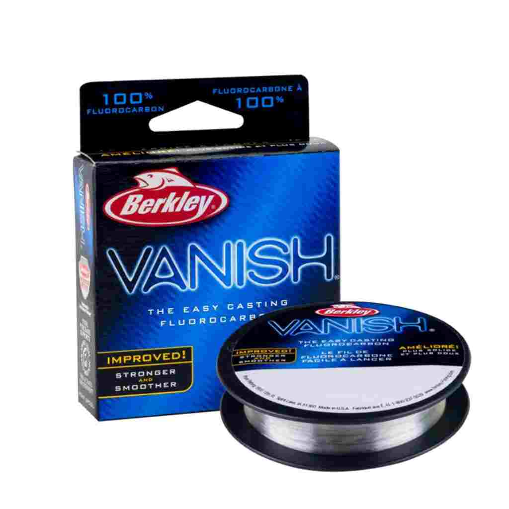 Berkley Vanish 100% Fluorocarbon Fishing Line in clear.