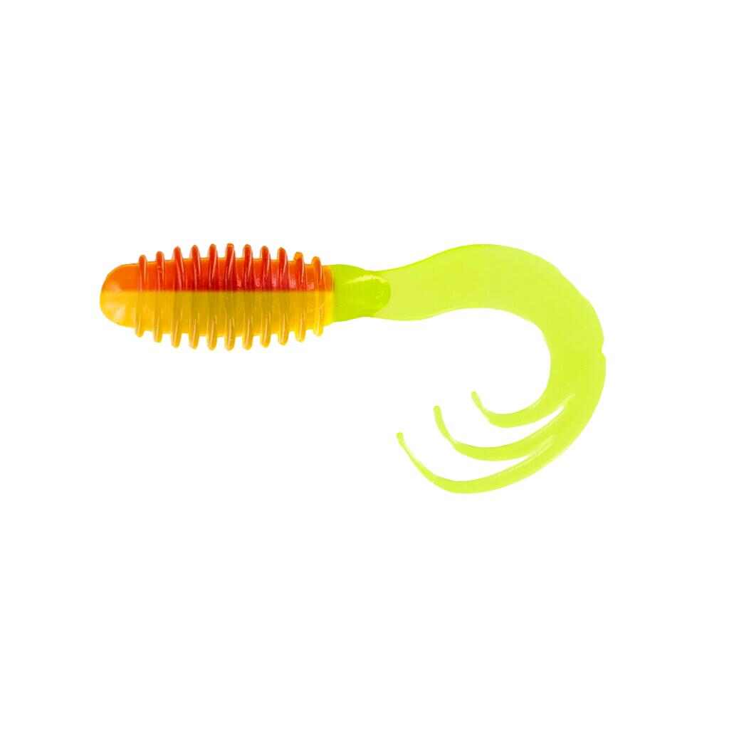 Big Bite Baits Ring Triple Tip Grub in Yellow Jacket.