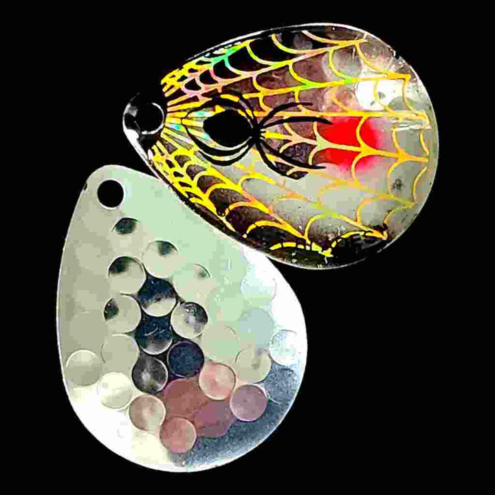 Bago Lures Black Demon Colorado Blade with silver back.