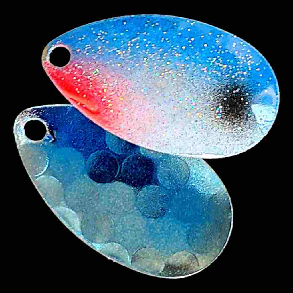 Bago Lures Blue Shad Indiana Spinner Blade with blue back.