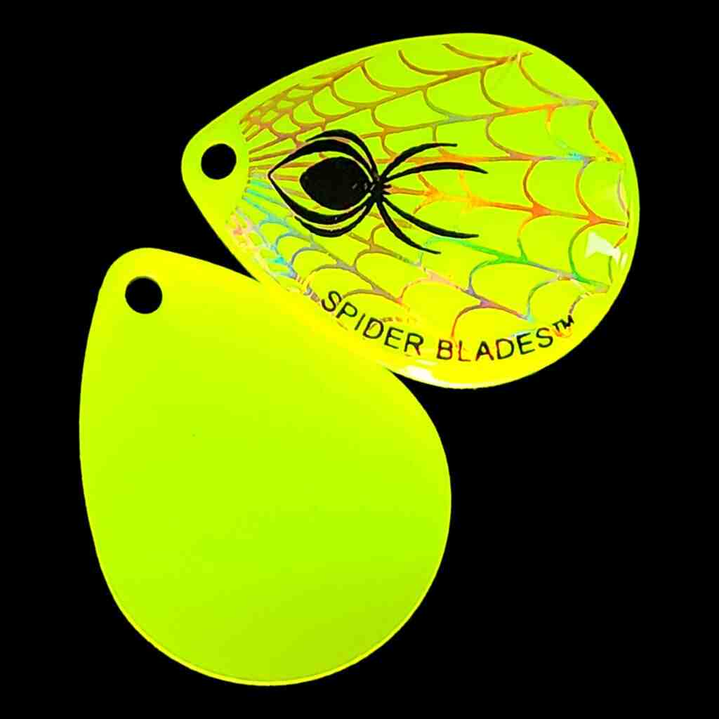 Bago Lures Chartreuse Yellow Colorado Blade with chartreuse yellow back.