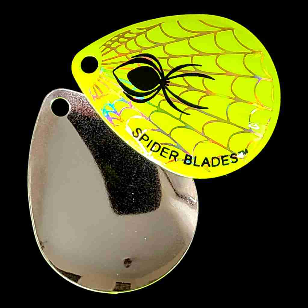 Bago Lures Chartreuse Yellow Colorado Blade with nickel back.