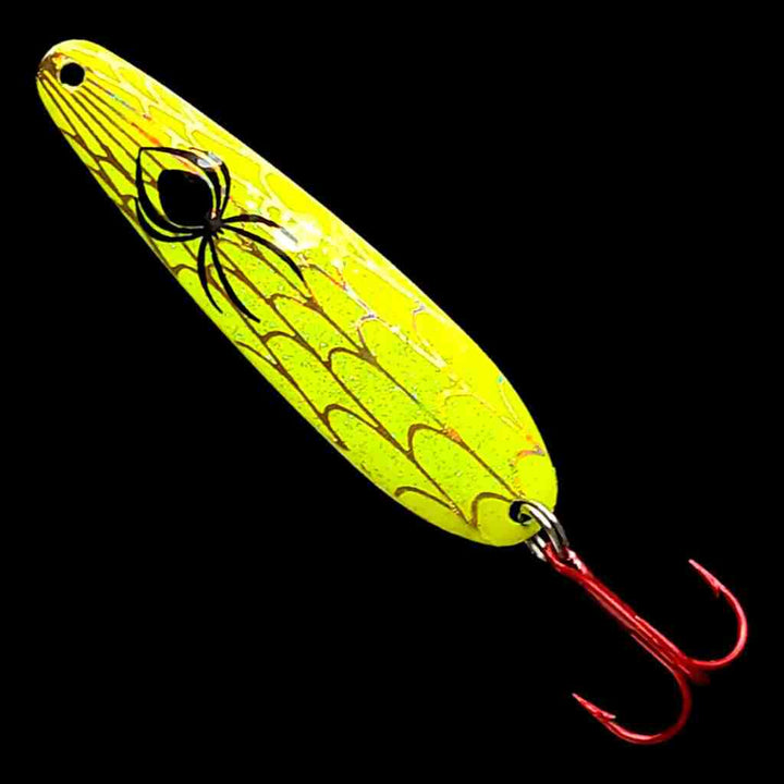 Bago Lures Chartreuse Yellow Walleye Flutter Spoon.