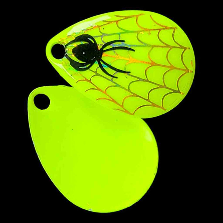 Bago Lures Chartreuse yellow size 3 Colorado Blade with chartreuse yellow back.