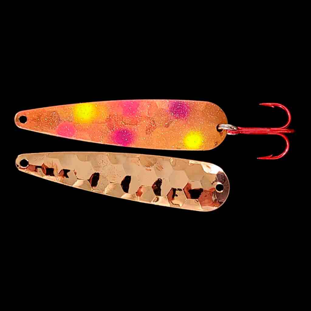 Confusion Trolling Flutter Spoon with copper back.