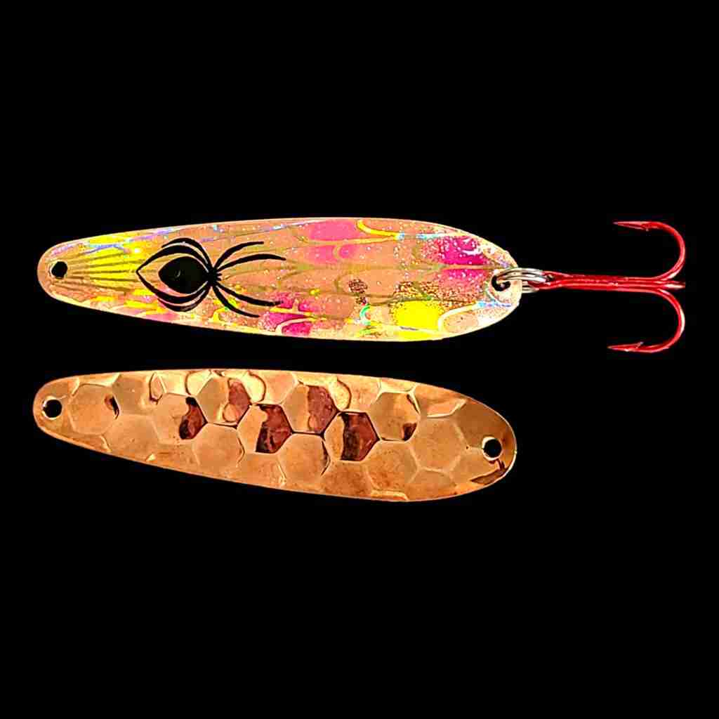 Bago Lures Confusion Walleye Flutter Spoon with copper back.