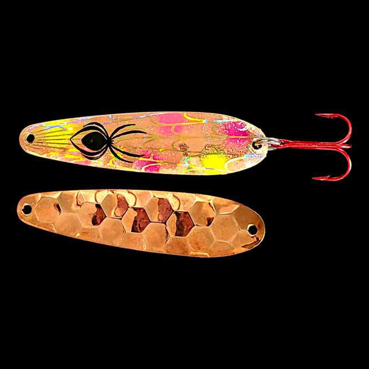 Bago Lures Confusion Walleye Flutter Spoon with copper back.