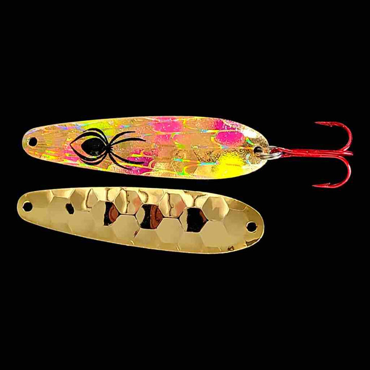 Bago Lures Confusion Walleye Flutter Spoon with gold back.