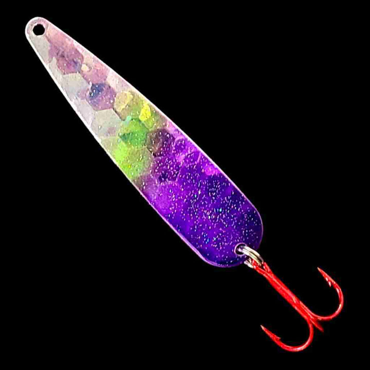 Double UV Purple Flash Trolling Flutter Spoon.