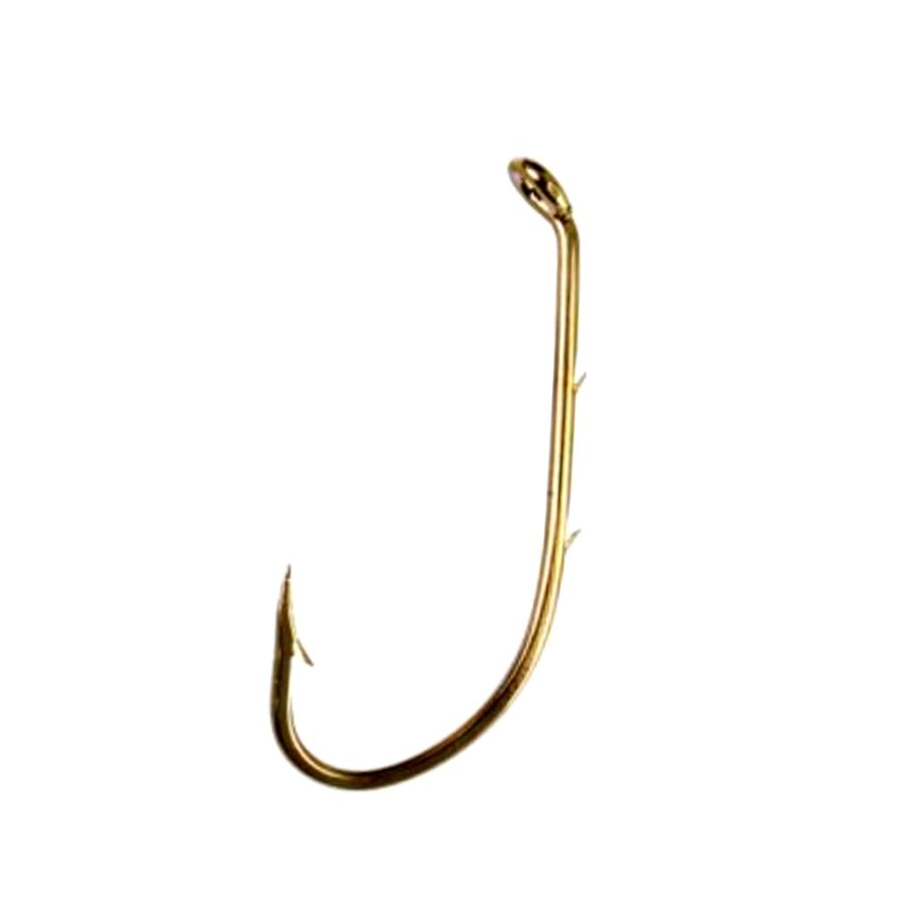 Eagle Claw 181 Down Eye Baitholder Hooks in Bronze Finish.