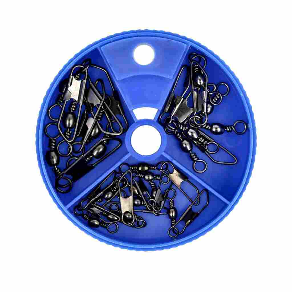 Eagle Claw Snap Swivel Assortment 20 Piece Kit with Black Finish.