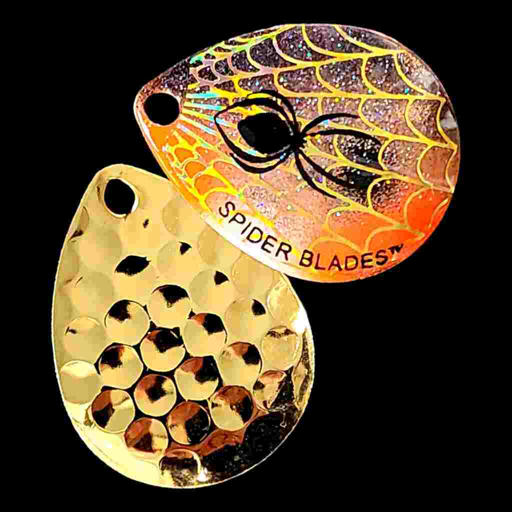 Bago Lures Fire Craw Deep Cup Colorado Blade with gold back.