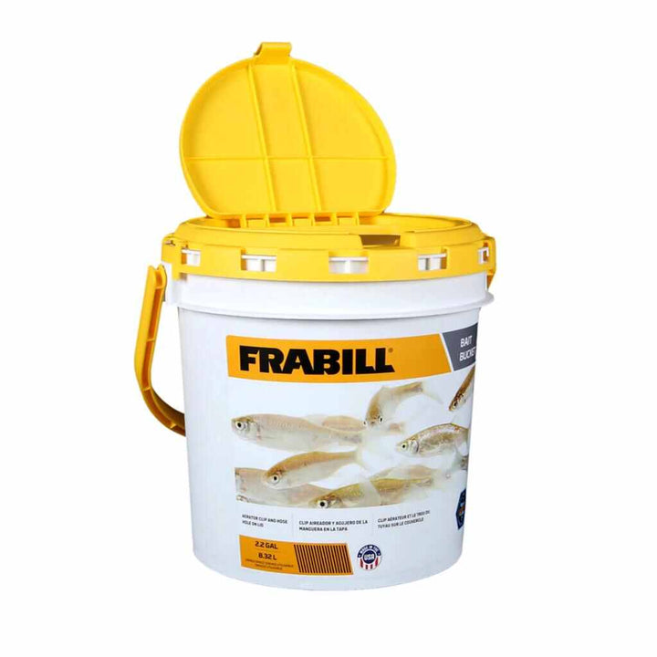 Frabill 2.2 Gallon Bait Bucket with Easy Access Lid. 