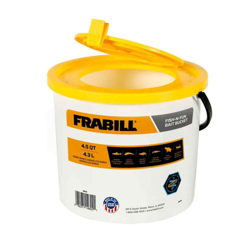 Frabill Fish-N-Fun 4.5 Quart Live Bait Bucket.