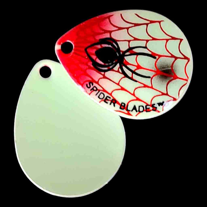 Bago Lures Glow Bloody Nose Colorado Blade with glow white back.