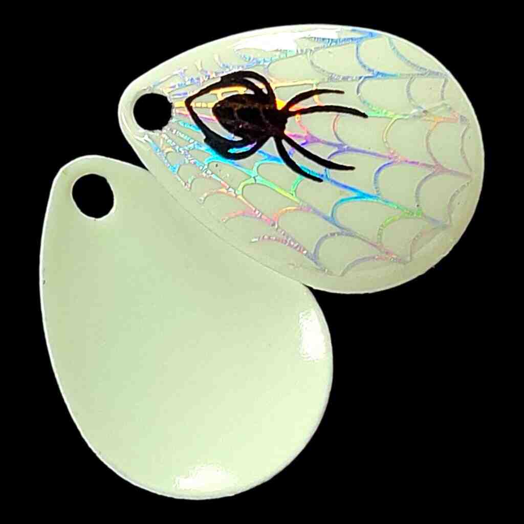 Bago Lures glow white size 3 Colorado Blade with glow white back.