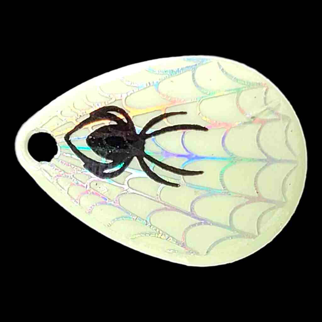 Bago Lures glow white size 3 Colorado Blade.