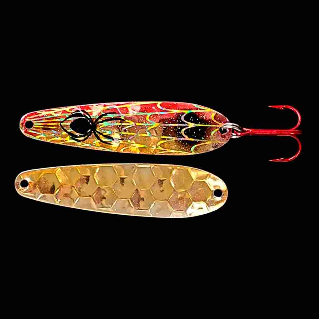 Bago Lures Golden Boy Flutter Spoon with Metallic Gold Back.