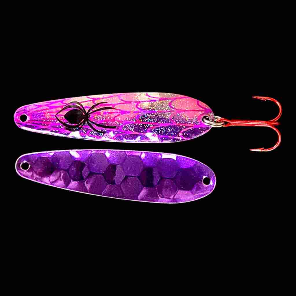 Bago Lures Grape Jelly Flutter Spoon with purple back.