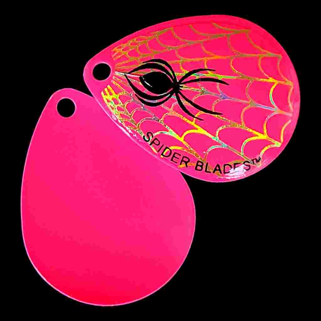 Bago Lures Hot Pink Colorado Blade with hot pink back.