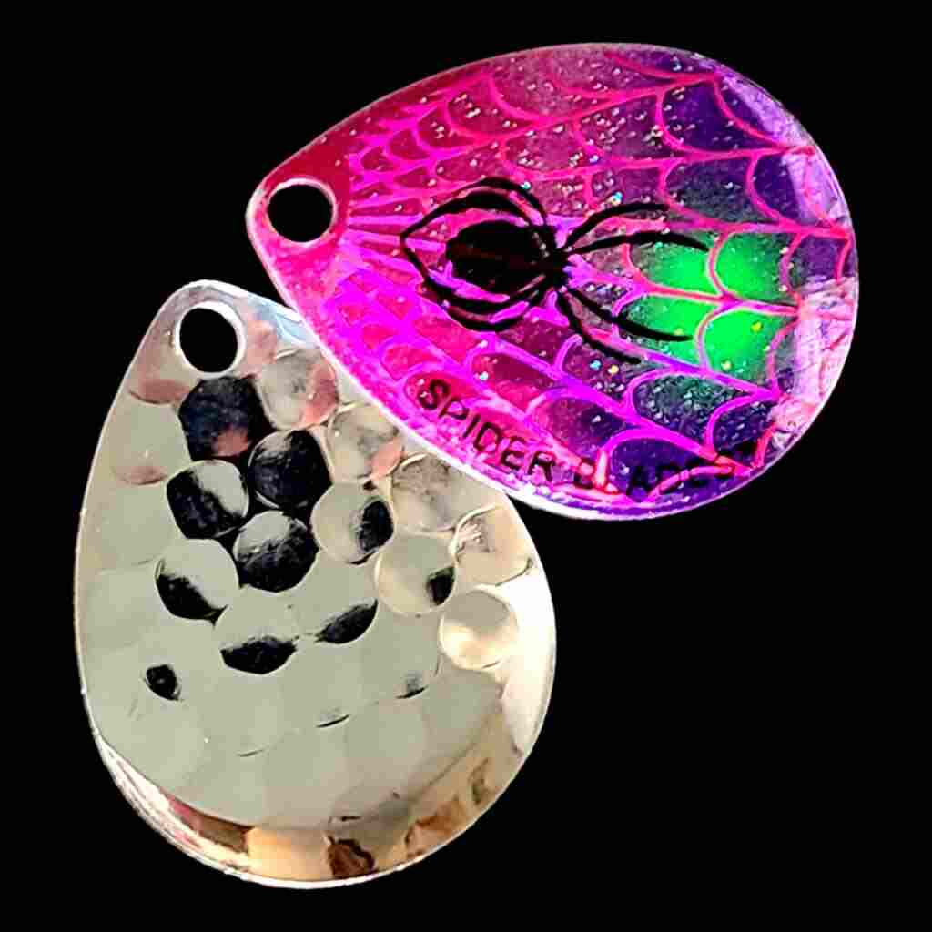 Bago Lures Purple Crush Deep Cup Colorado Blade with silver back.