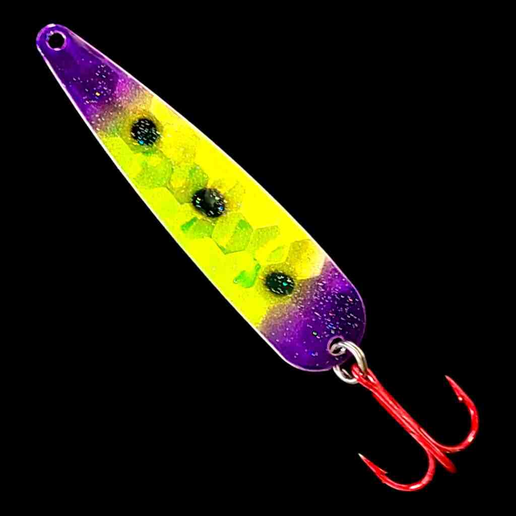 Purple Freeze Trolling Flutter Spoon.