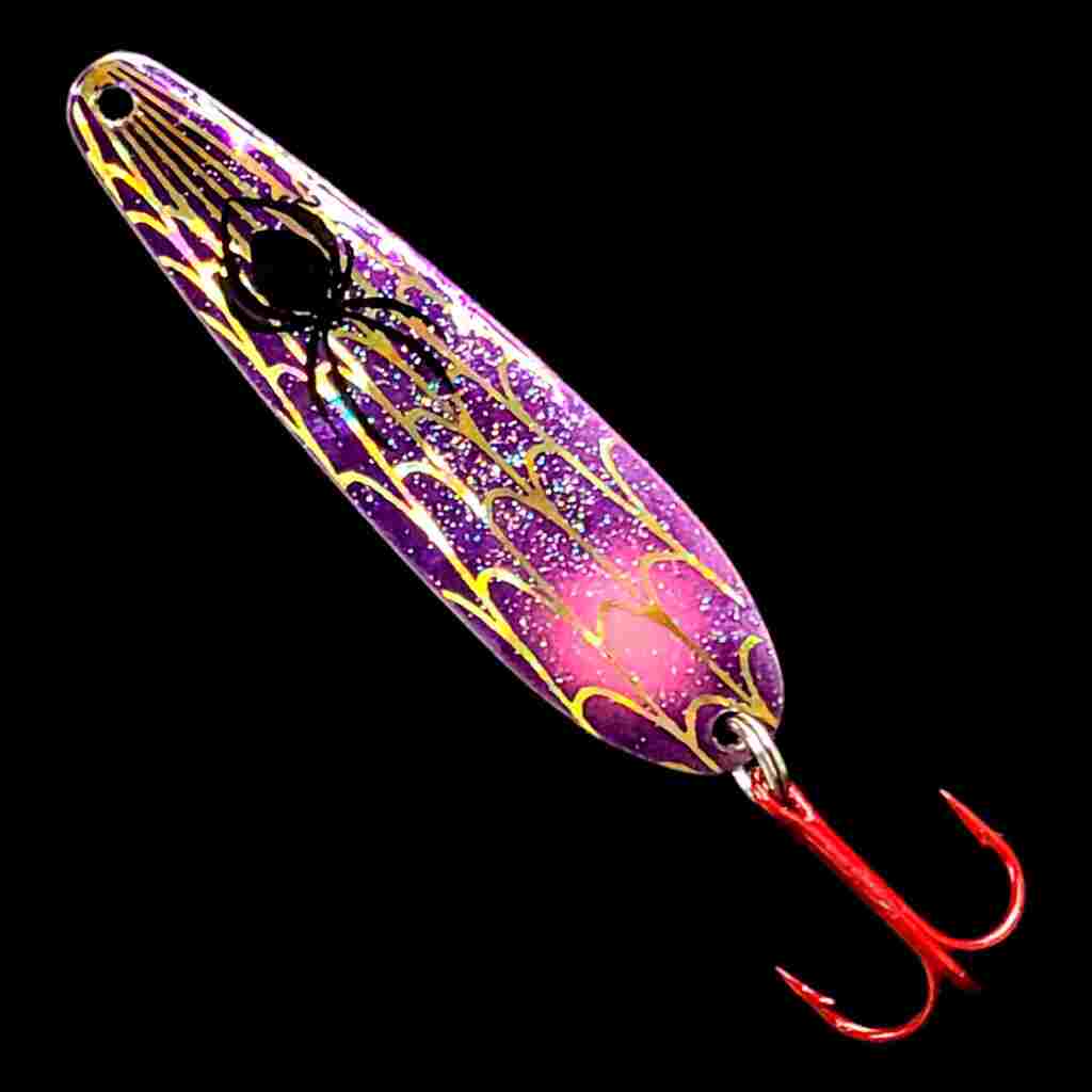 Bago Lures Purple Pink Splash Flutter Spoon.